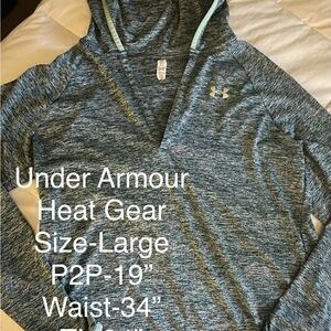 Under Armour  Women’s Heat Gear  Green/Blue/Black Marbled Hoodie